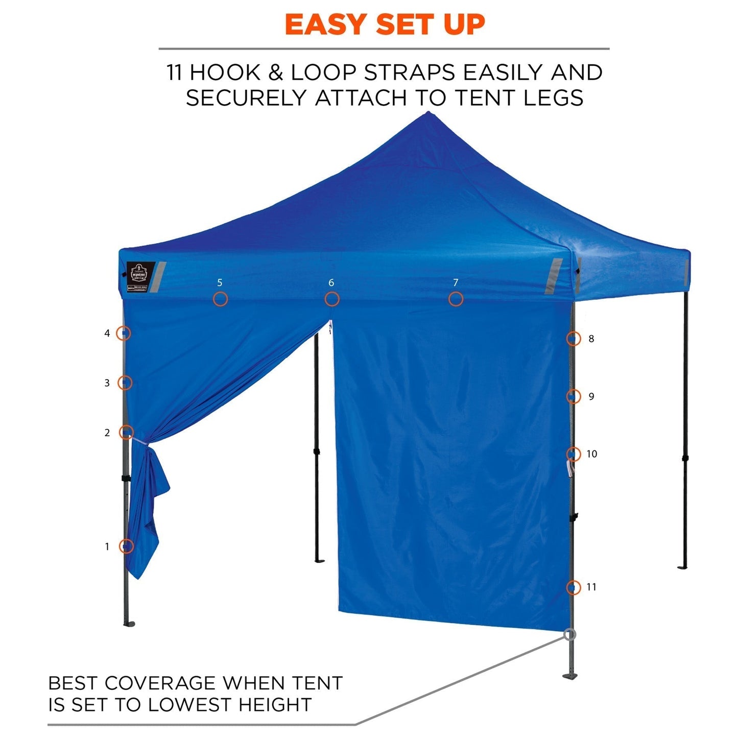 Blue Tent Sidewalls - Ergodyne - Heavy-Duty Fabric