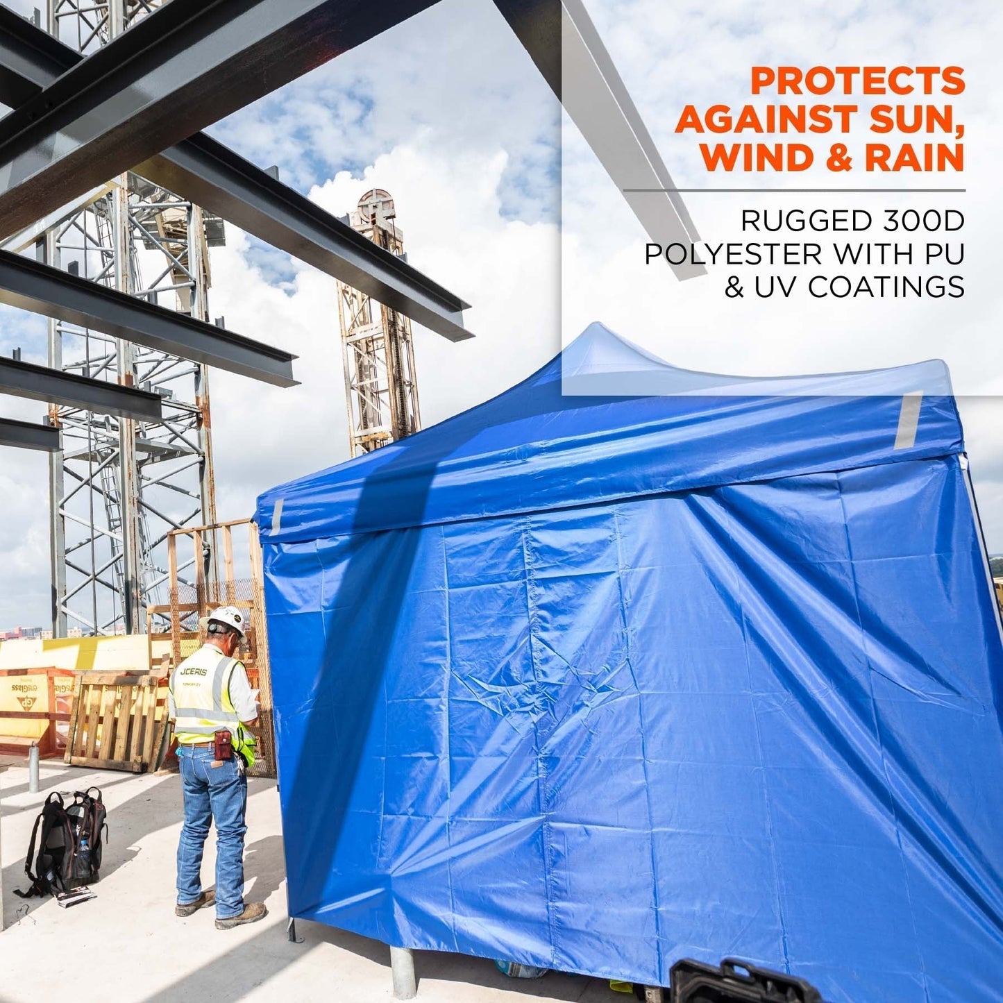 Blue Tent Sidewalls - Ergodyne - Heavy-Duty Fabric