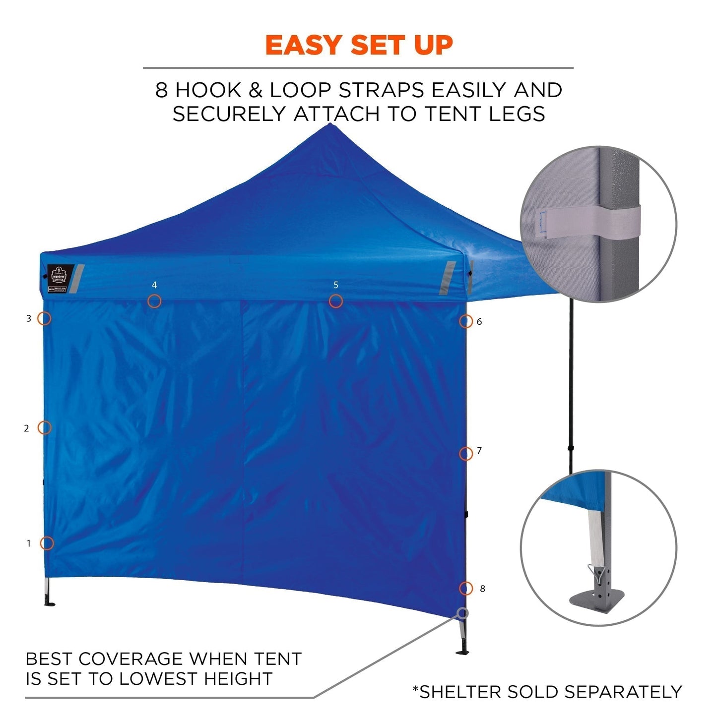 Blue Tent Sidewalls - Ergodyne - Durable Polyester