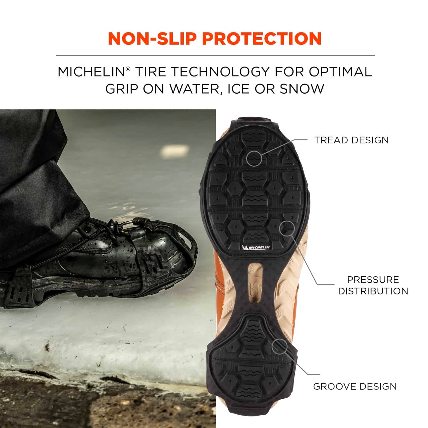 Black Ice Traction | Ergodyne | Spikeless Traction Device - Slip-On - Optimal Grip