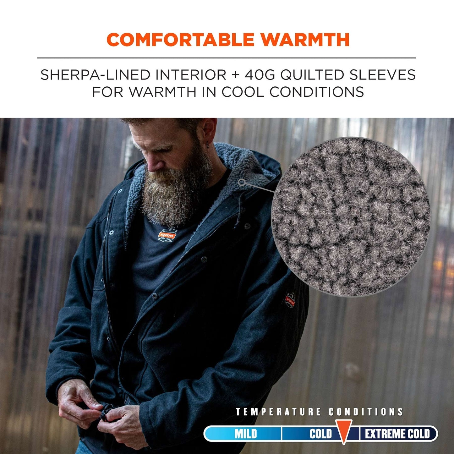 Sherpa Lined Jacket - Ergodyne - Heavy Duty Canvas