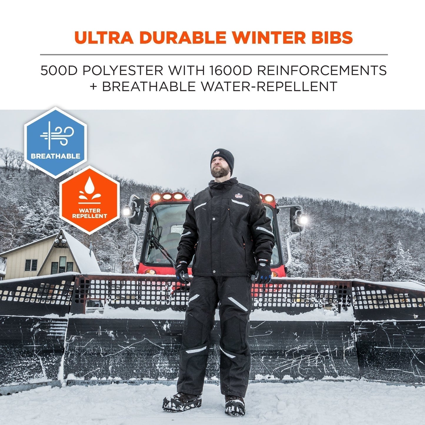 Black Thermal Bib Overalls - Ergodyne - Rugged Design