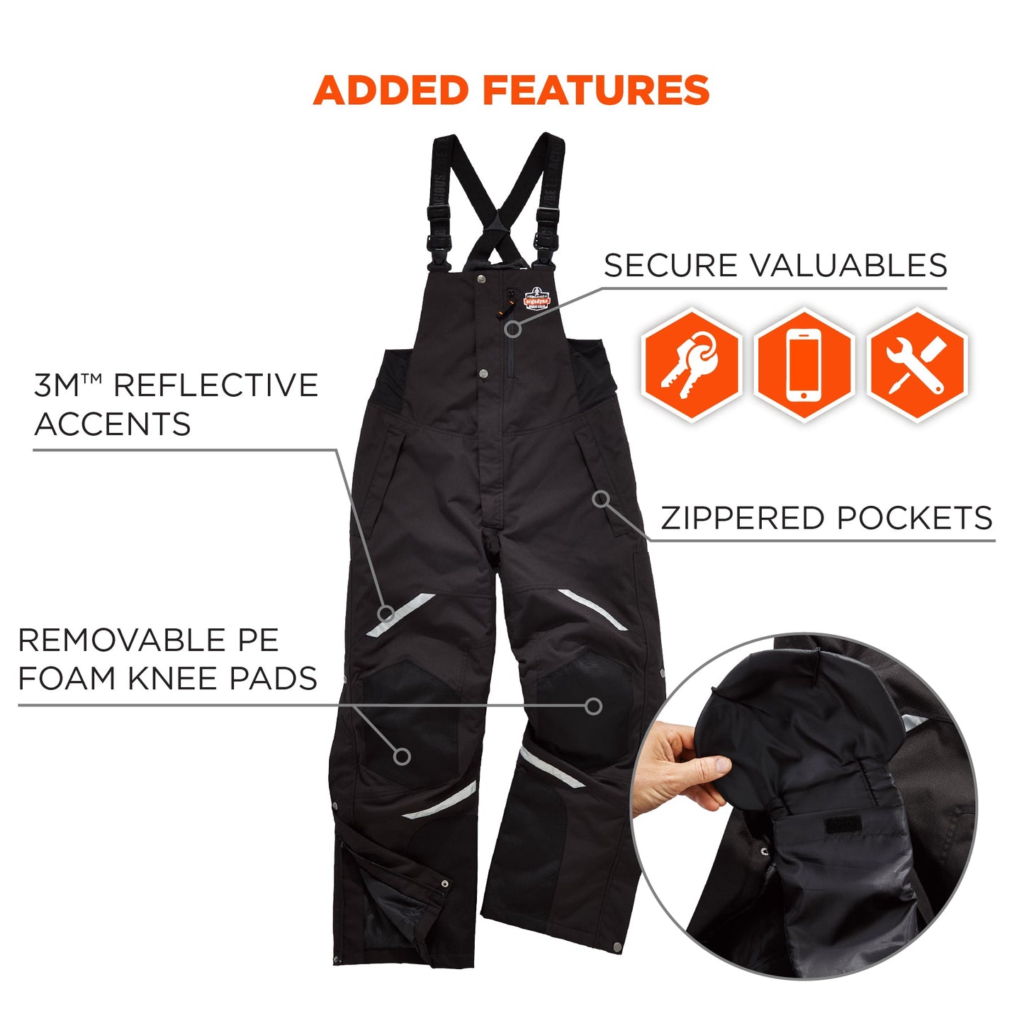 Black Thermal Bib Overalls - Ergodyne - Rugged Design