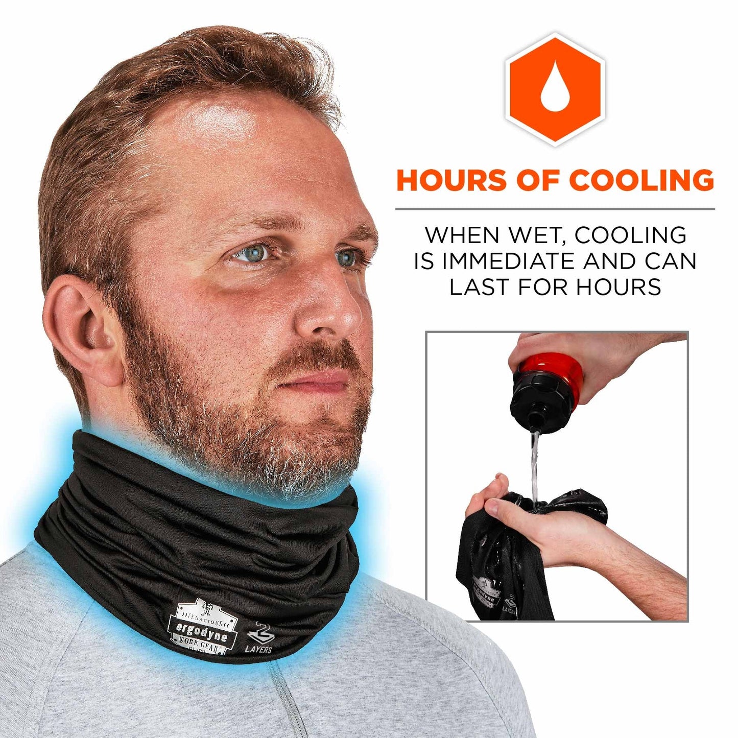 Black Cooling Gaiters - Ergodyne - Multi-Band Design