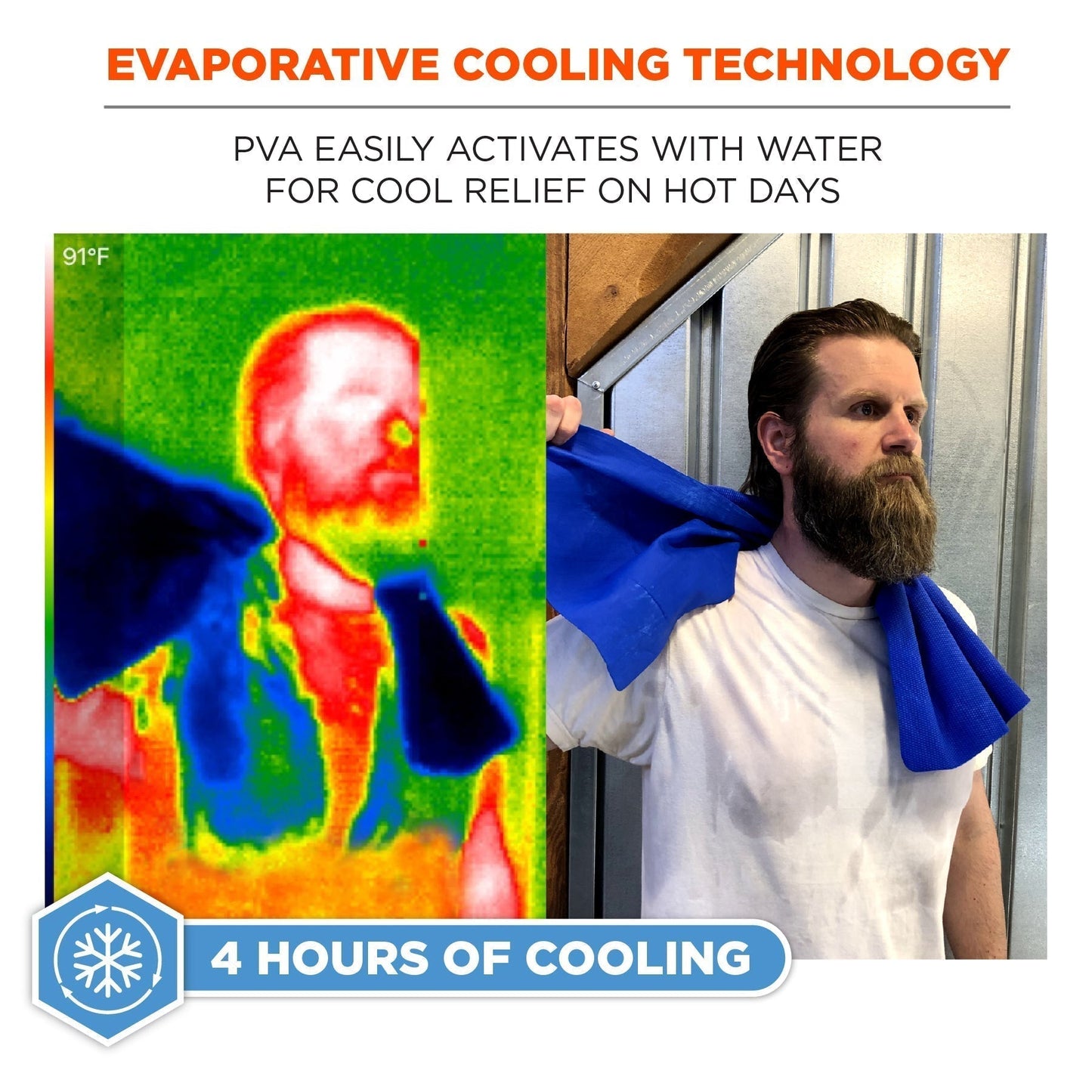 Blue Cooling Towels - Ergodyne - PVA Material