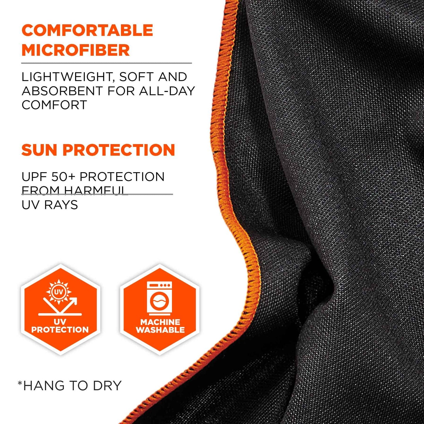 Black Cooling Towels - Ergodyne - Evaporative Microfiber