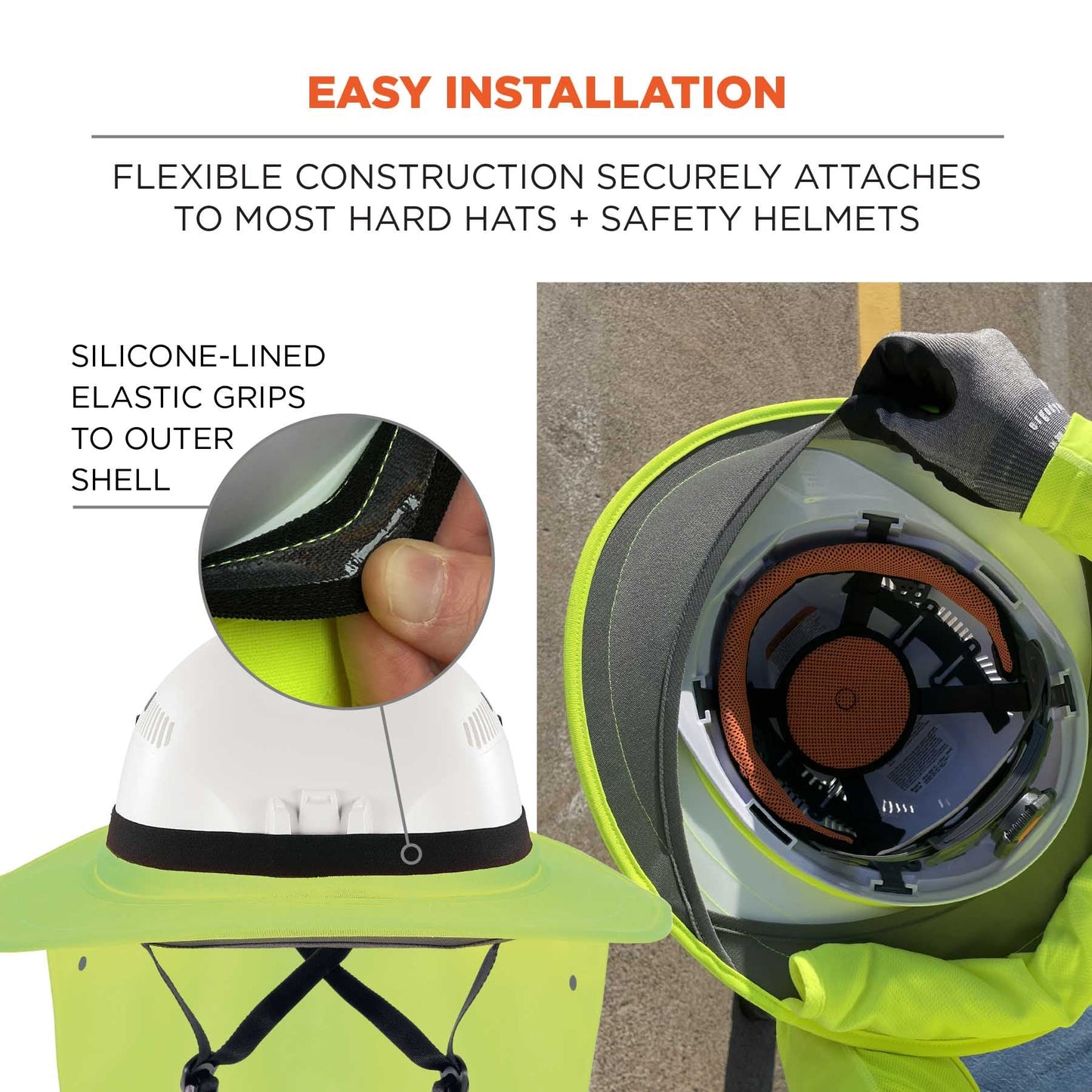 Lime Neck Shades - Ergodyne - Universal Hard Hat Brim