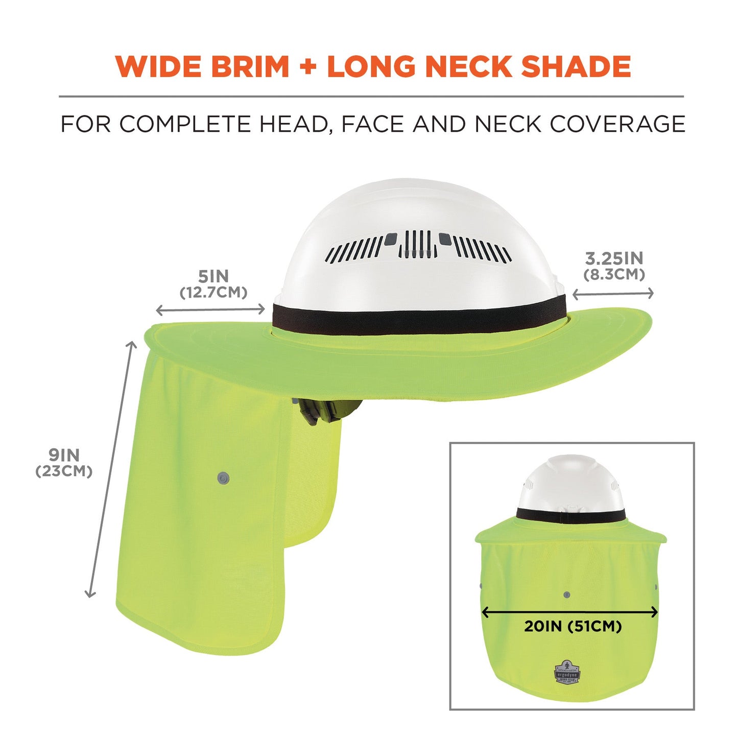 Lime Neck Shades - Ergodyne - Universal Hard Hat Brim