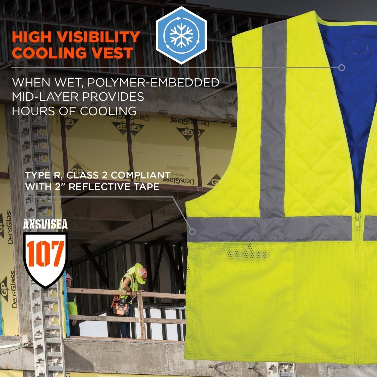 Yellow/Lime Safety Vest - Ergodyne - Cooling Comfort