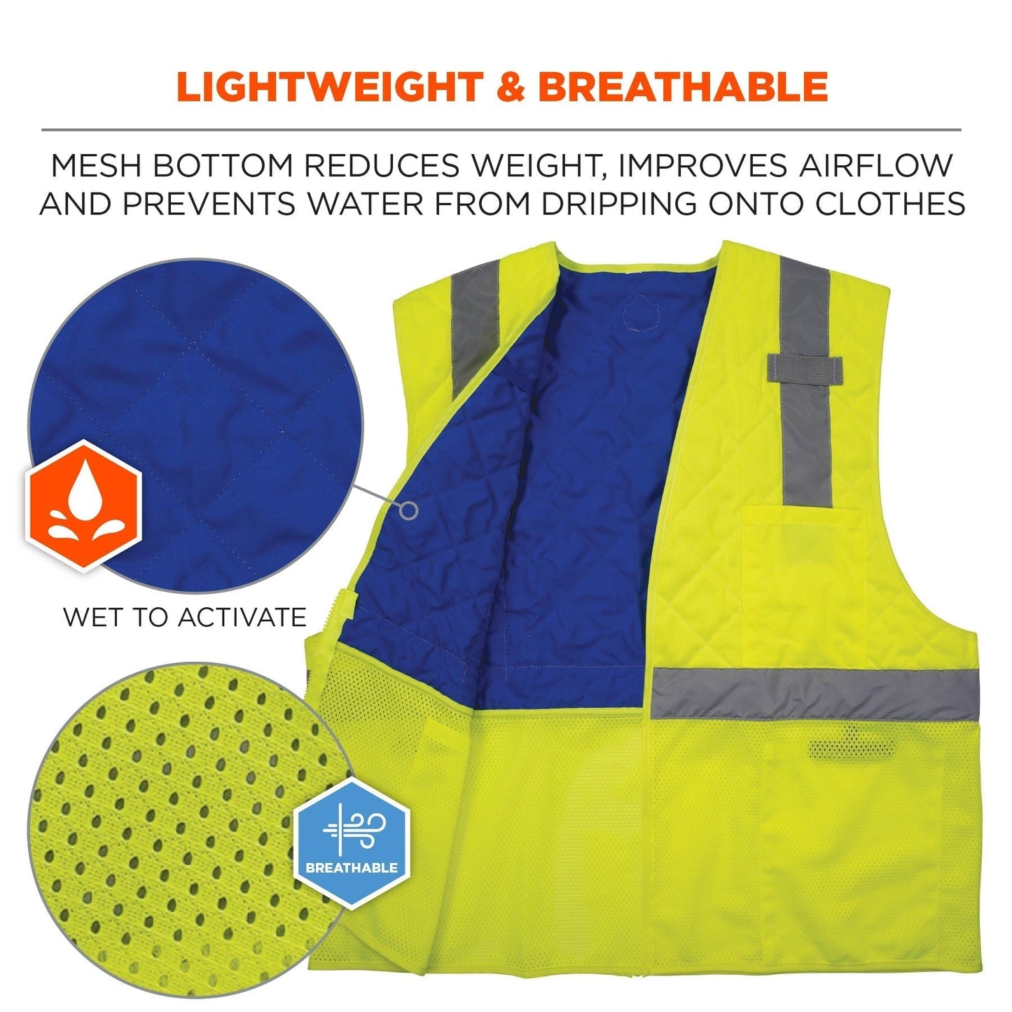 Yellow/Lime Safety Vest - Ergodyne - Cooling Comfort