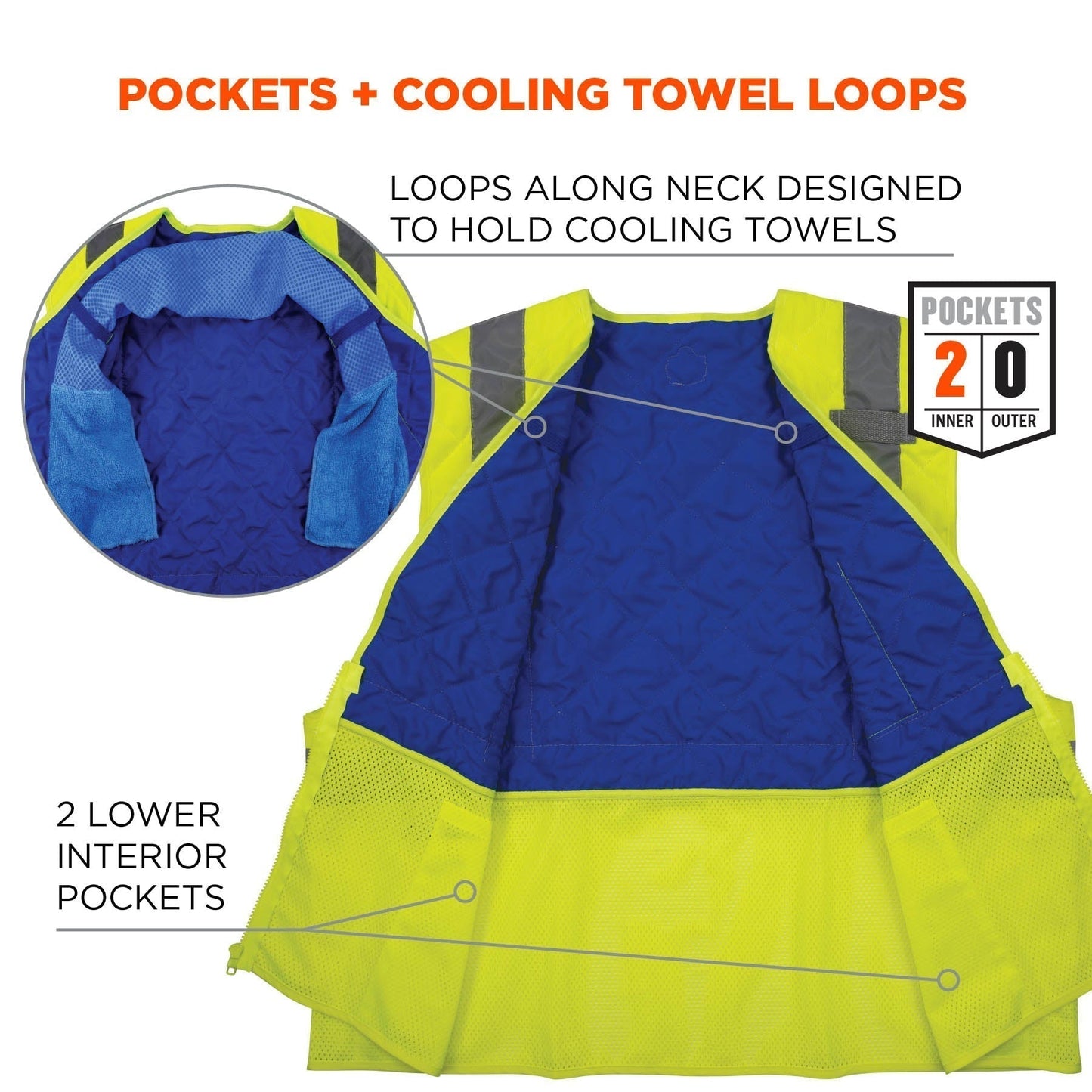 Yellow/Lime Safety Vest - Ergodyne - Cooling Comfort