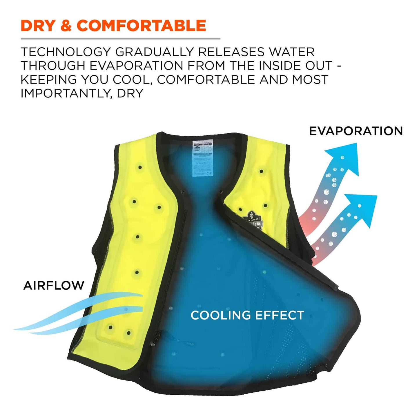Yellow/Lime Cooling Vest - Ergodyne - Dry Evaporative