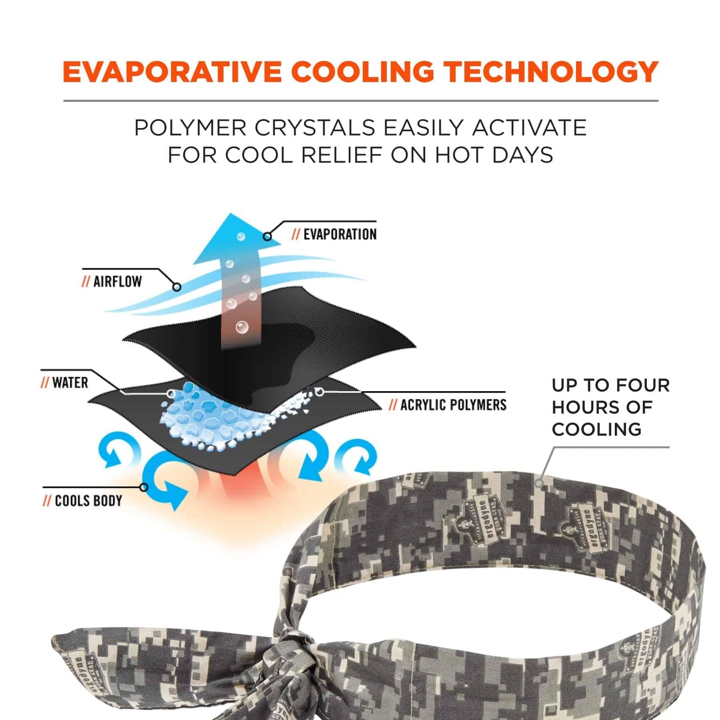 Black Bandanas - Ergodyne - Evaporative Cooling Design