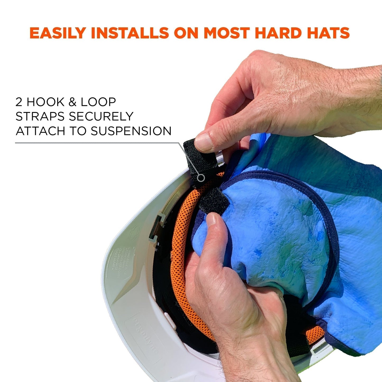 Blue Cooling Hard Hat Pads - Ergodyne - Evaporative Design