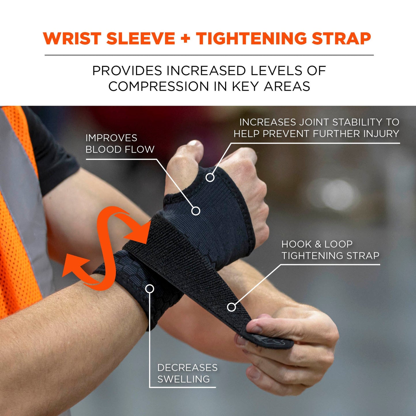 Black Wrist Wrap - Ergodyne - Comfortable Support Sleeve