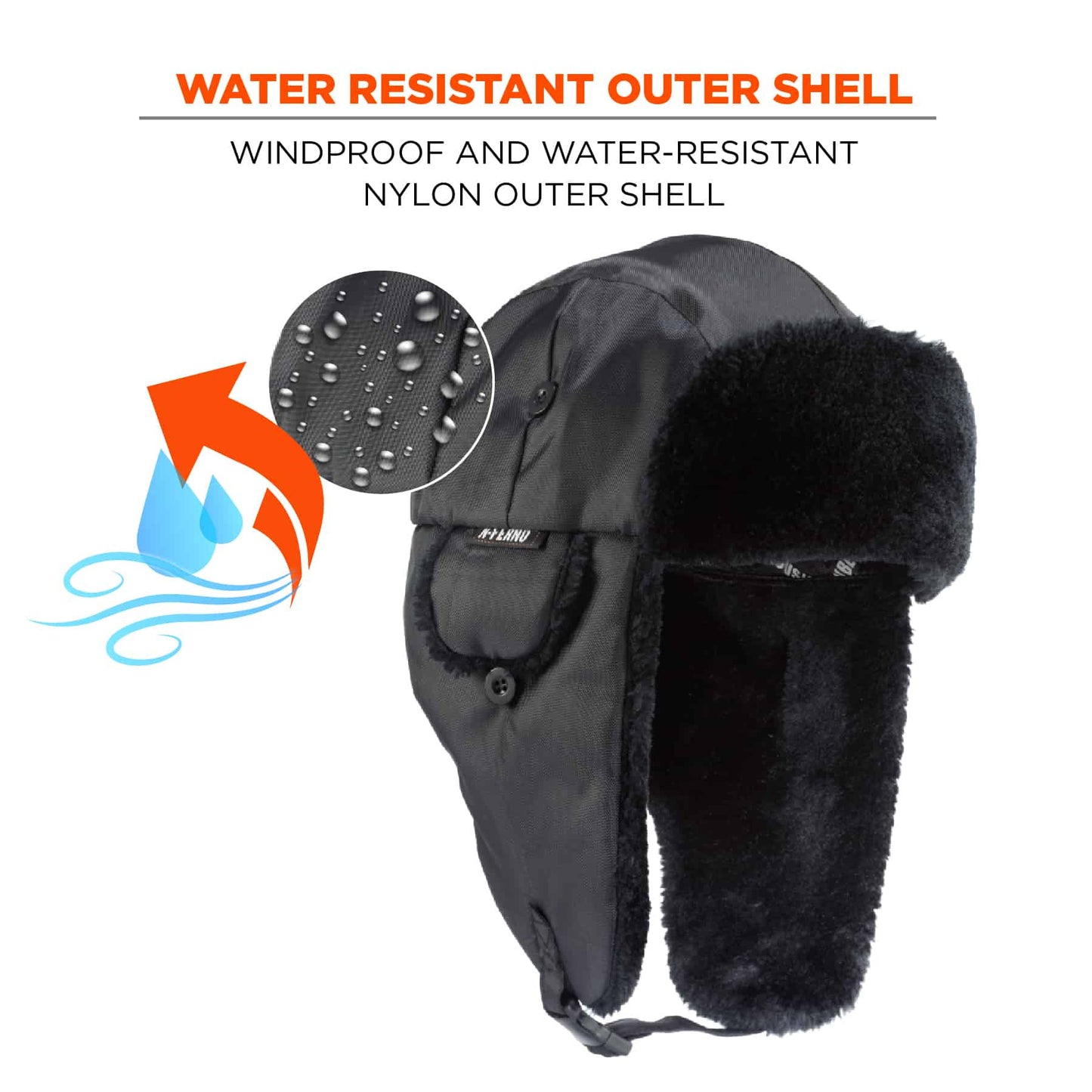 Black Winter Liners - Ergodyne - Insulated Trapper Hat