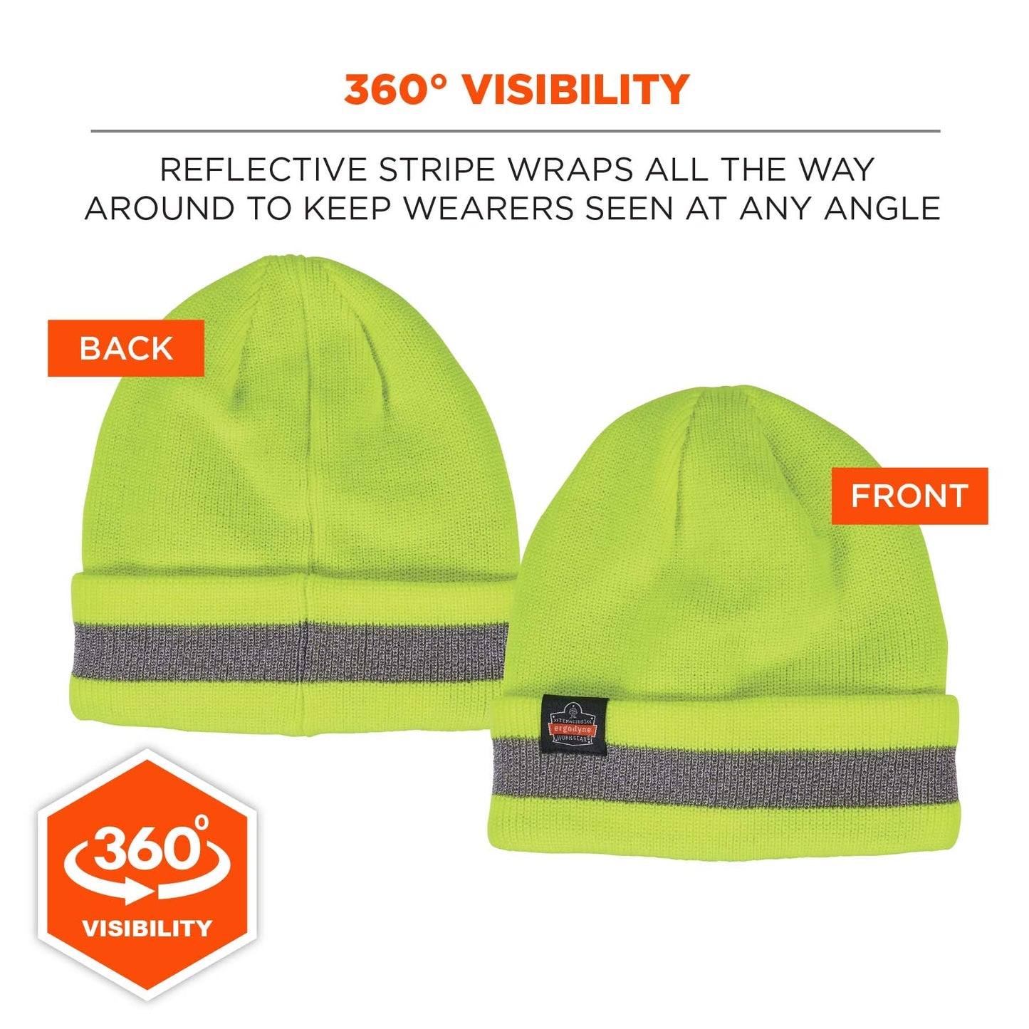 Lime Knit Cap - Ergodyne - Reflective Design