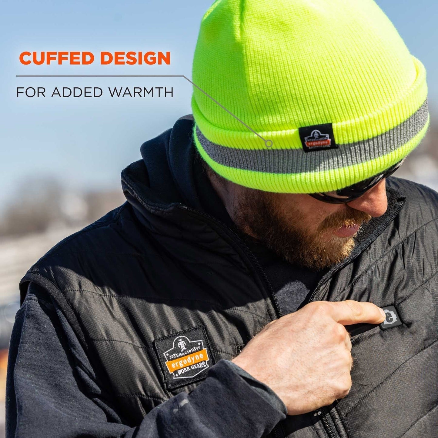 Lime Knit Cap - Ergodyne - Reflective Design