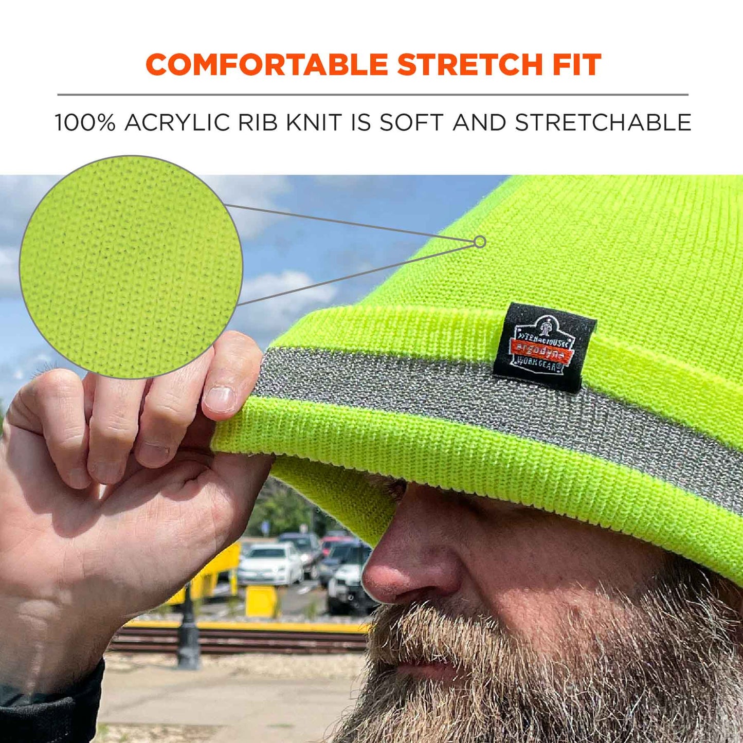Lime Knit Cap - Ergodyne - Reflective Design