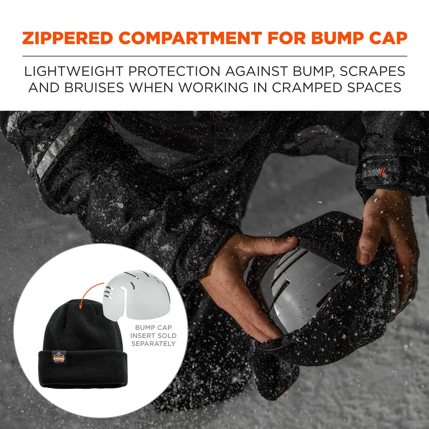 Black Knit Cap - Ergodyne - Warm Ribbed Beanie Hat