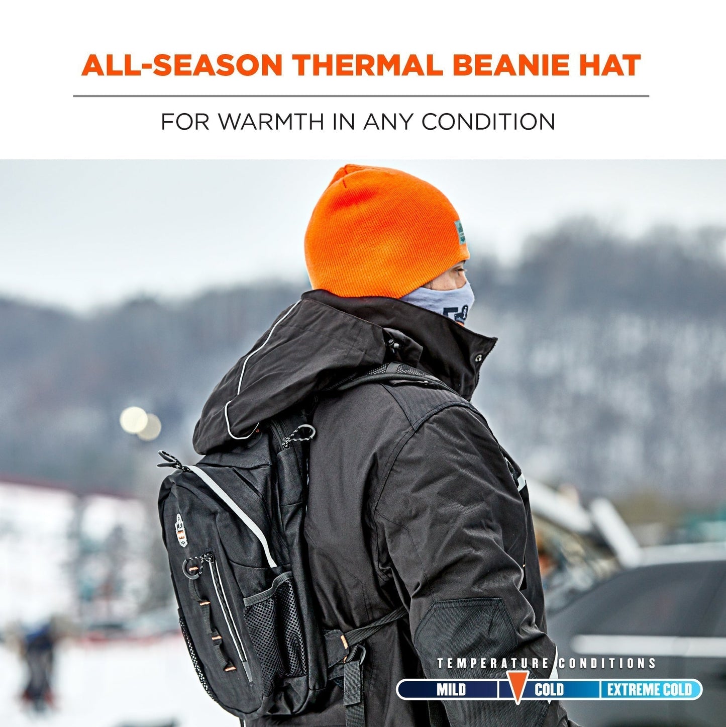 Black Knit Cap - Ergodyne - Warm Ribbed Design