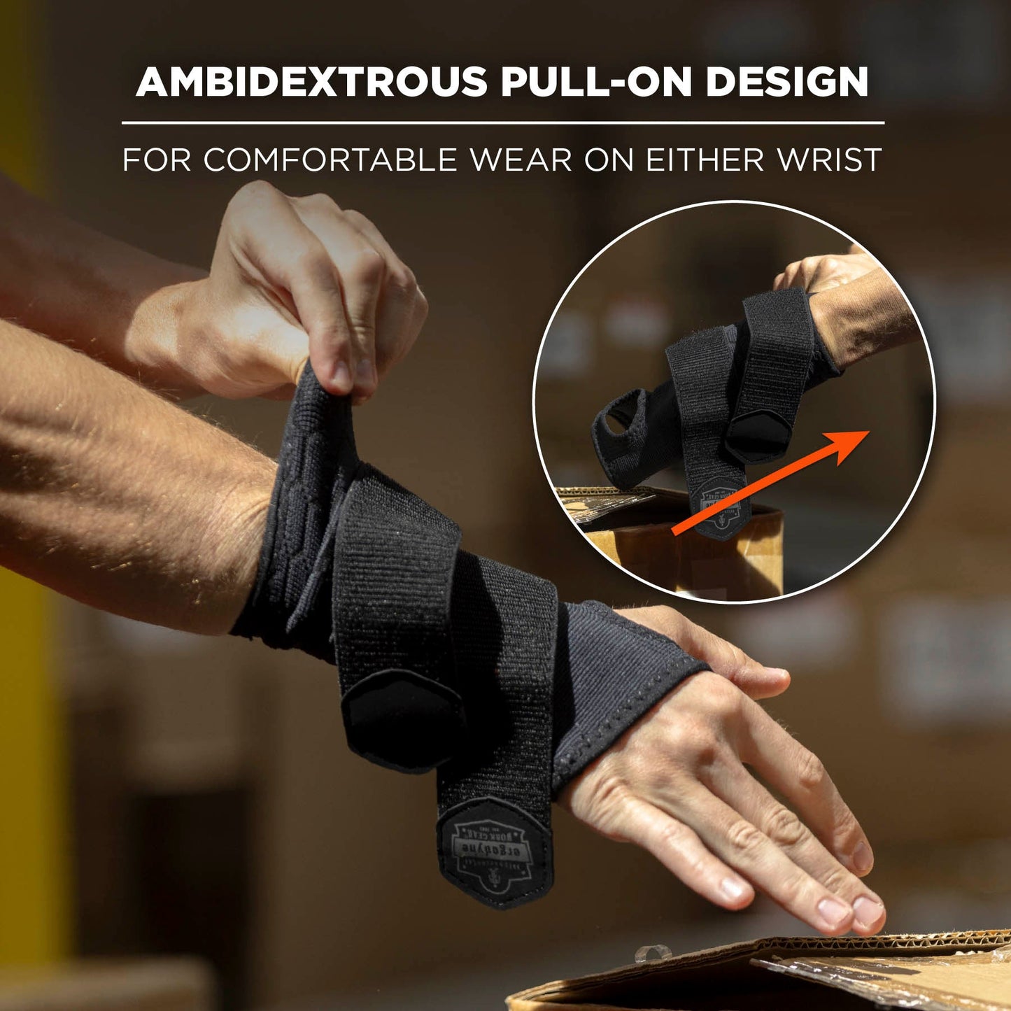 Black Wrist Wrap - Ergodyne - Comfortable Support Sleeve