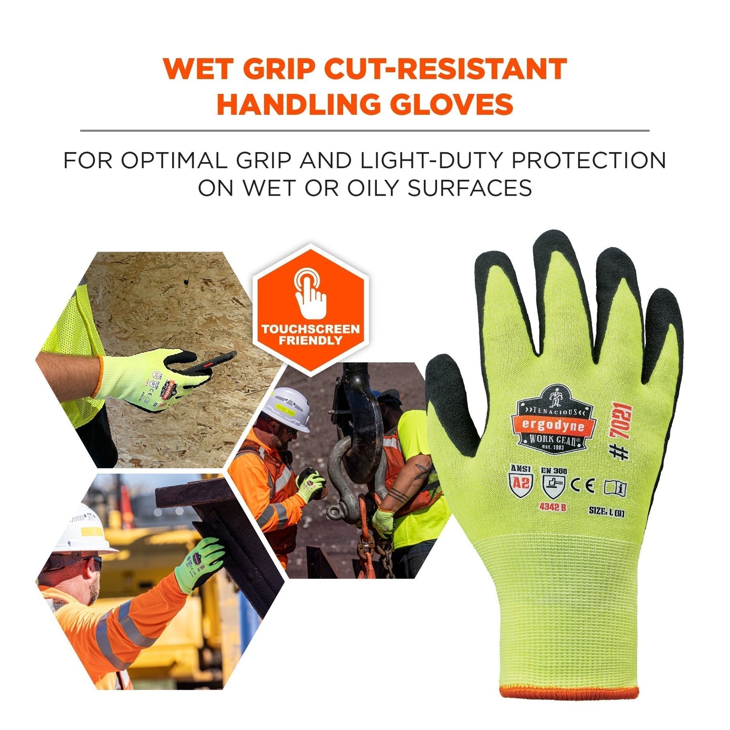 Green String Knit Gloves - Ergodyne - Nitrile-Coated