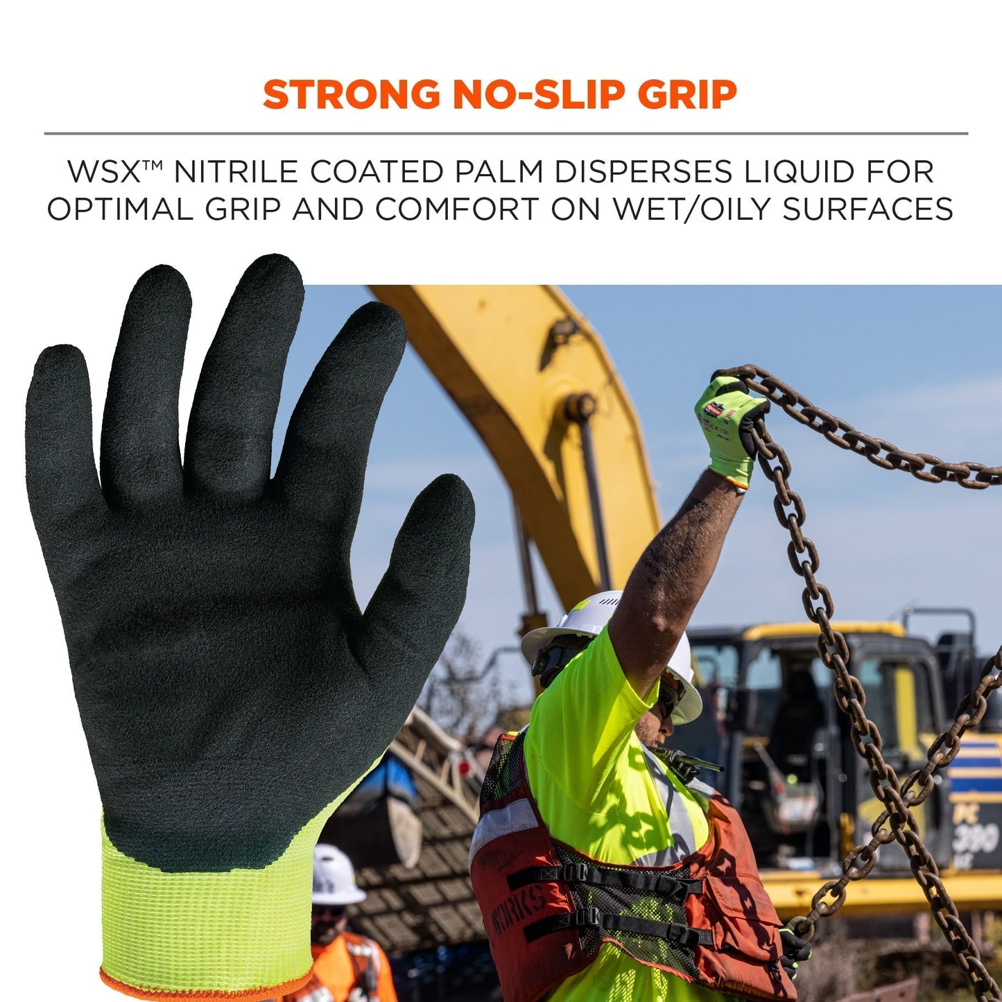 Green String Knit Gloves - Ergodyne - Nitrile-Coated