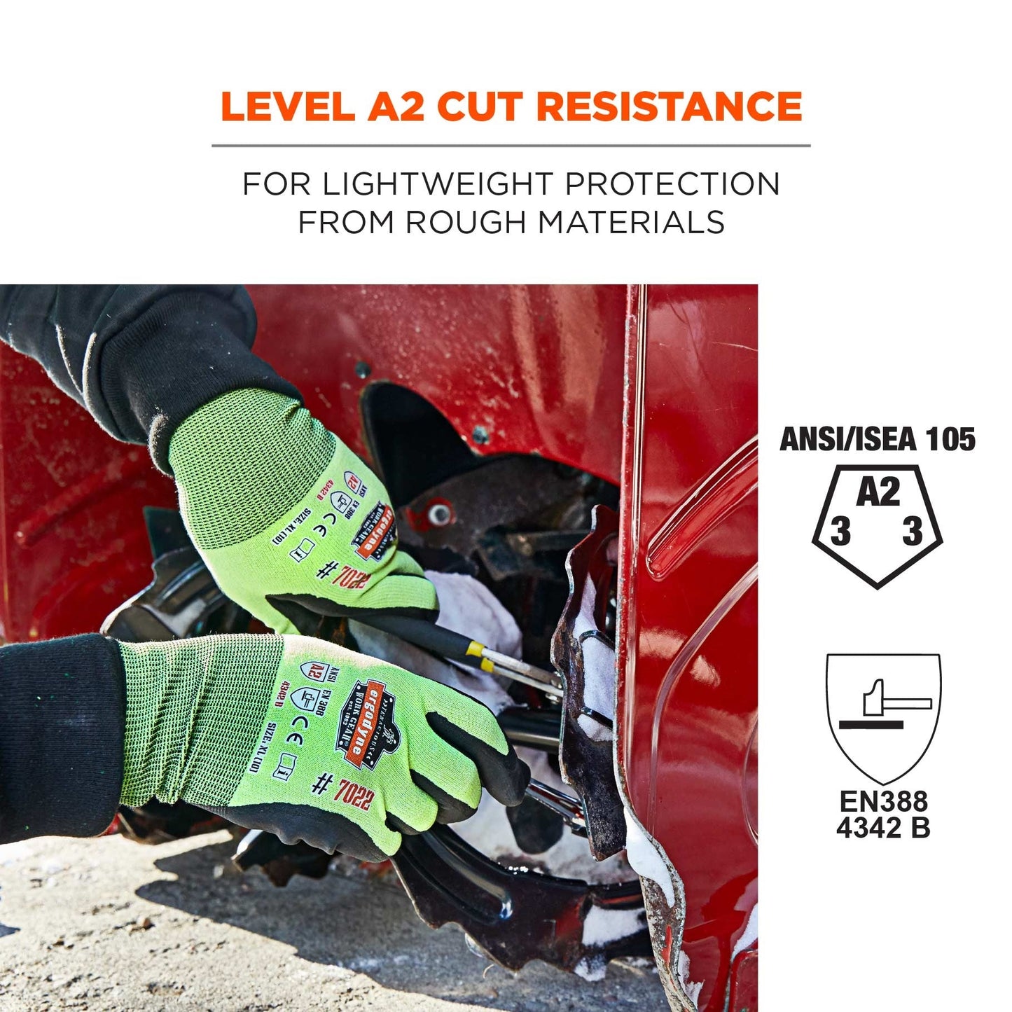 Green String Knit Gloves - Ergodyne - Cut Resistant Nitrile