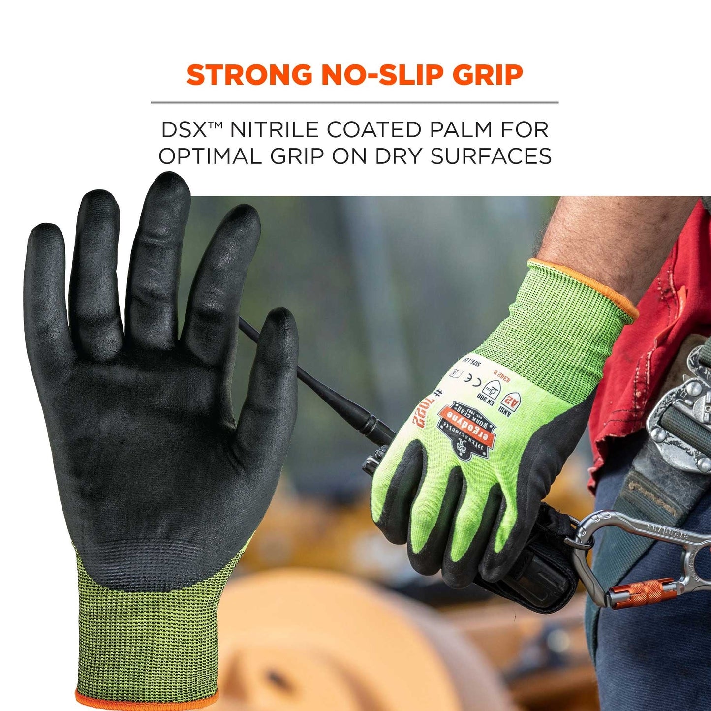 Green String Knit Gloves - Ergodyne - Cut Resistant Nitrile