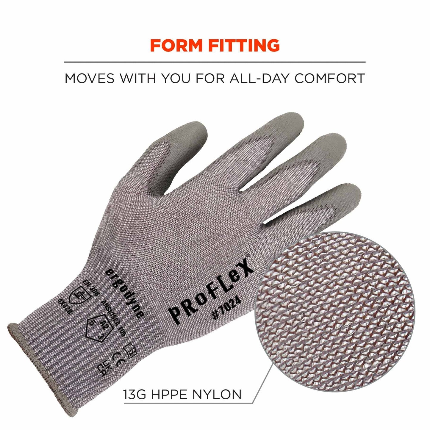 Gray String Knit Gloves - Ergodyne - Cut Resistant