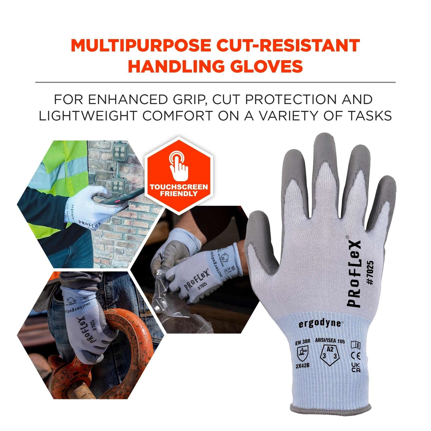Blue String Knit Gloves - Ergodyne - Cut Resistant