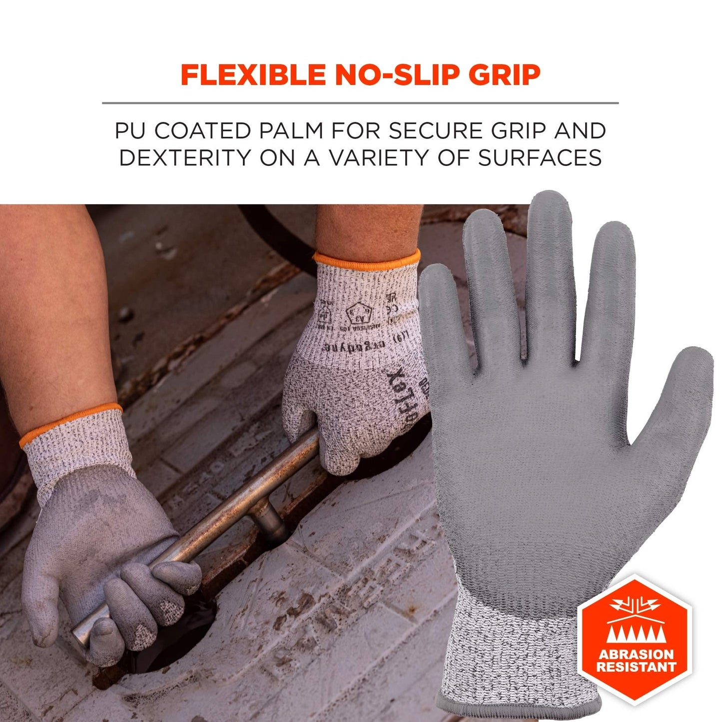 Gray Cut Resistant Gloves - Ergodyne - Flexible Grip