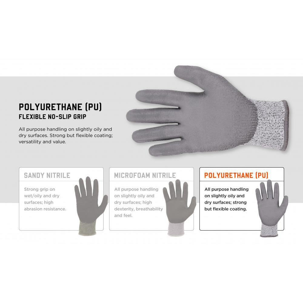 Gray Cut Resistant Gloves - Ergodyne - Flexible Grip