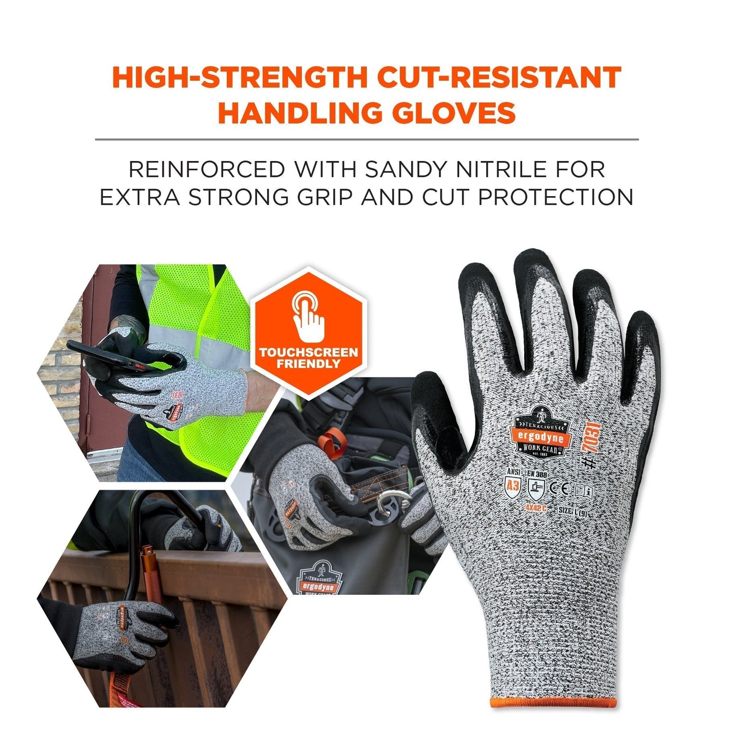 Gray Durable String Knit Gloves - Ergodyne - Cut-Resistant