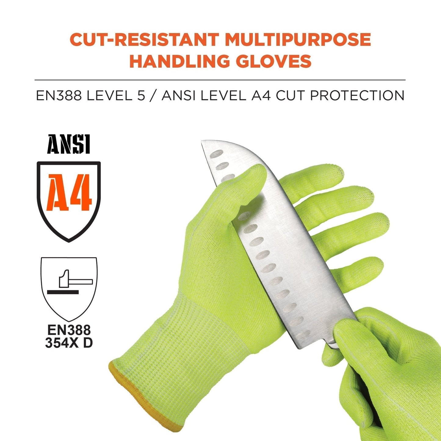Yellow/Lime Cut Resistant Gloves - Ergodyne - Food Safe