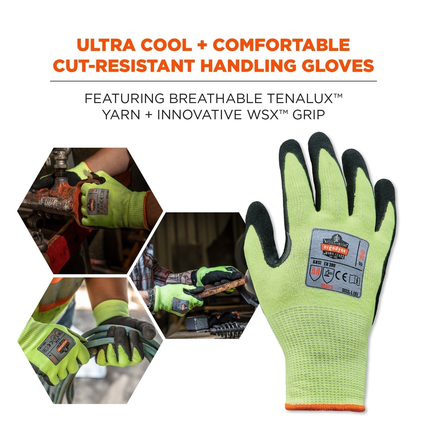 Green String Knit Gloves - Ergodyne - Cut-Resistant Comfort