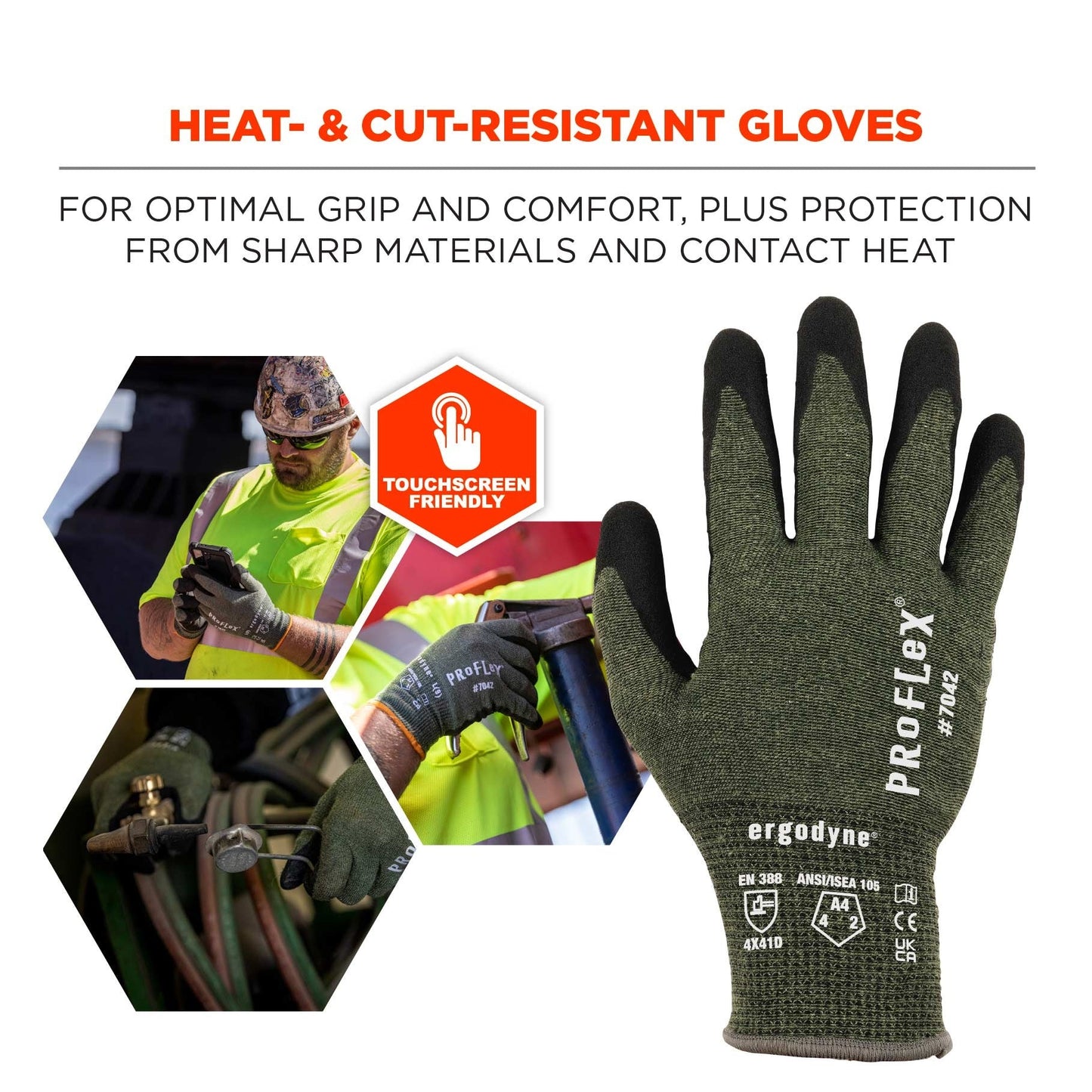 Green String Knit Gloves - Ergodyne - Nitrile Coated
