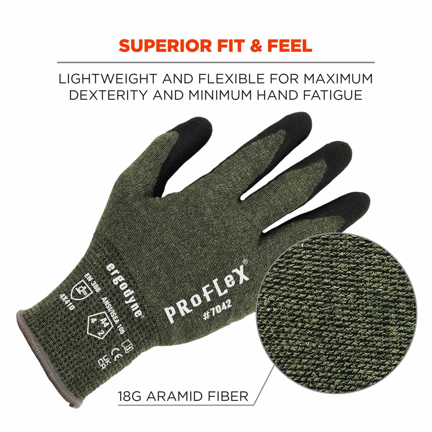 Green String Knit Gloves - Ergodyne - Nitrile Coated