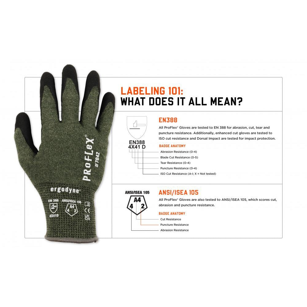 Green String Knit Gloves - Ergodyne - Nitrile Coated