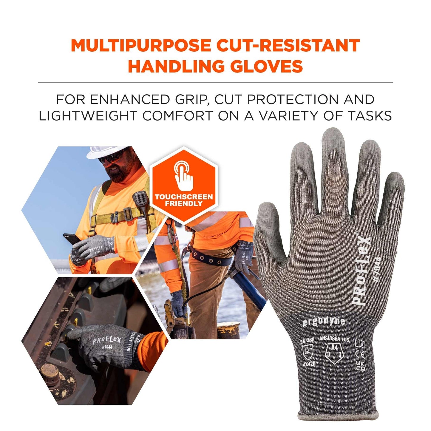 Gray String Knit Gloves - Ergodyne - Flexible Fit