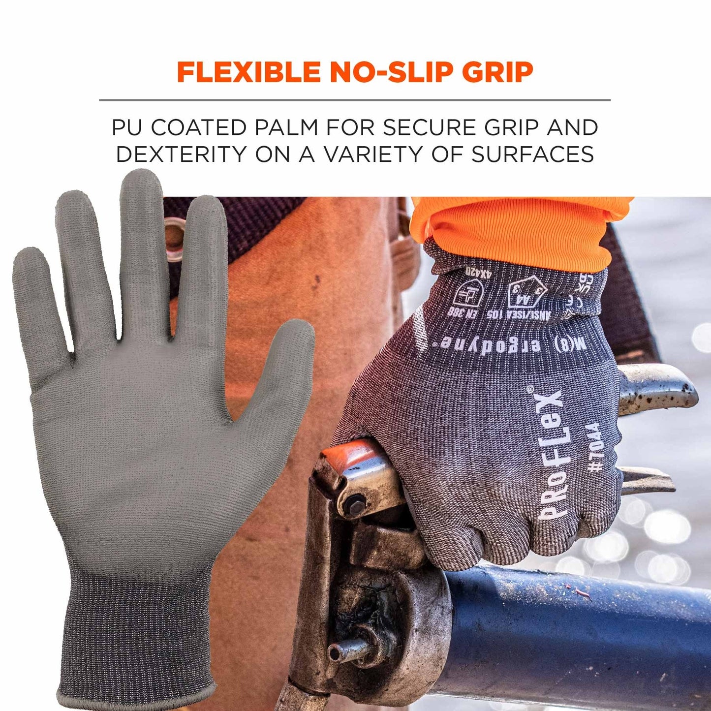 Gray String Knit Gloves - Ergodyne - Flexible Fit