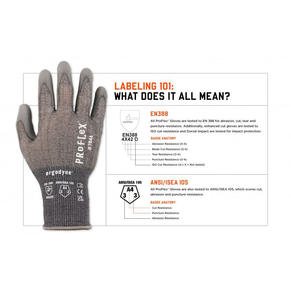 Gray String Knit Gloves - Ergodyne - Flexible Fit