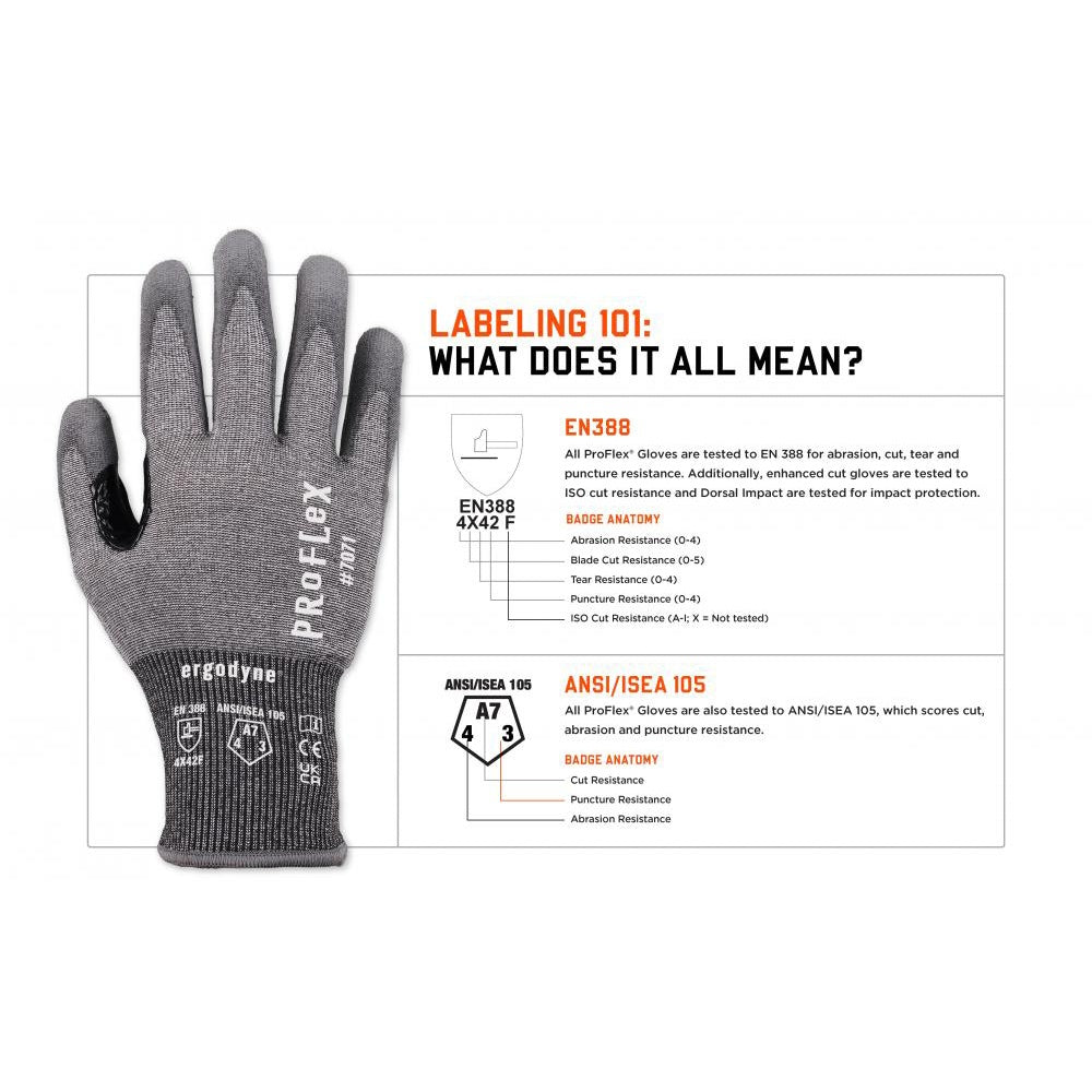 Gray String Knit Gloves - Ergodyne - Cut Resistant