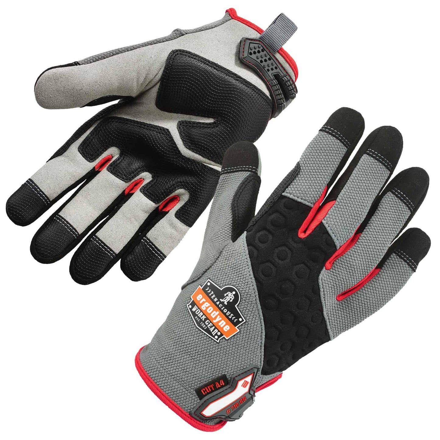 Gray Performance Gloves | Ergodyne | Proflex 710Cr Heavy-Duty + Cut Resistance