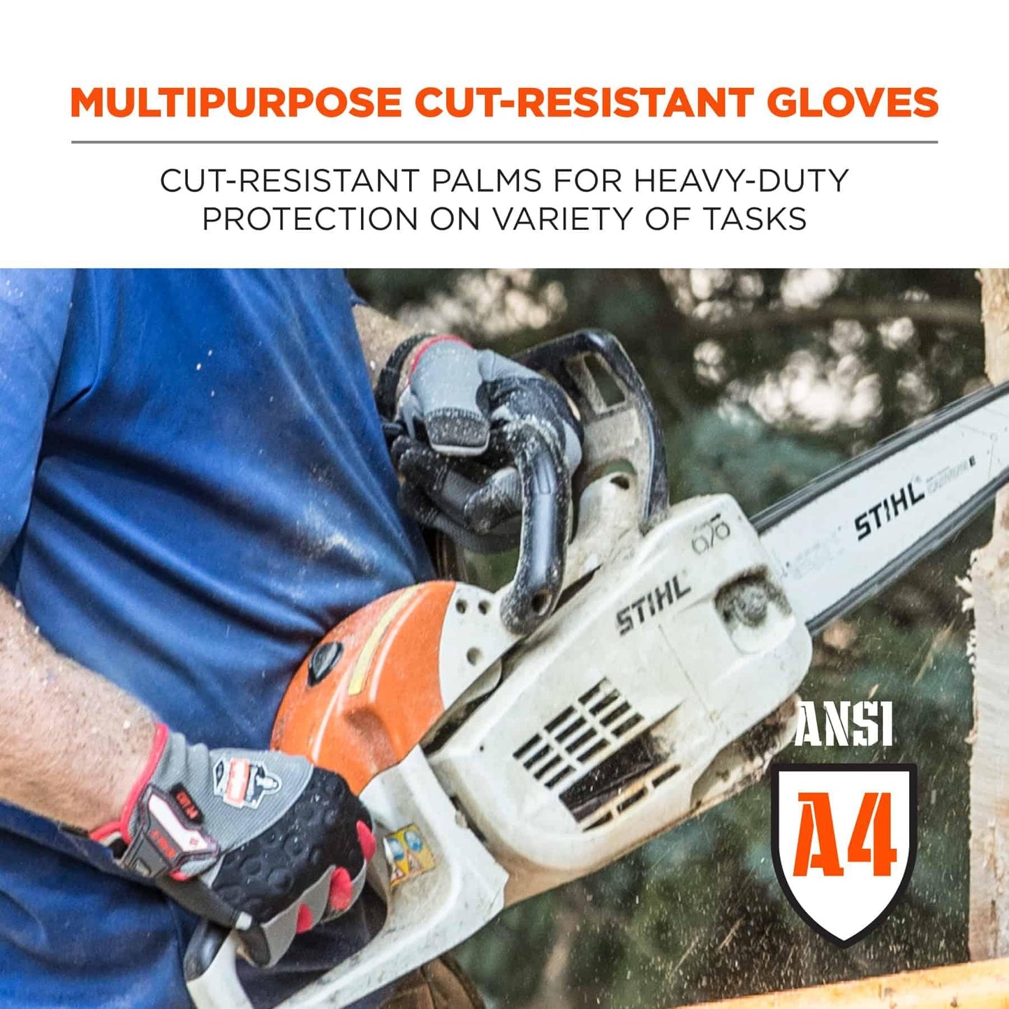 Gray Performance Gloves | Ergodyne | Proflex 710Cr Heavy-Duty + Cut Resistance