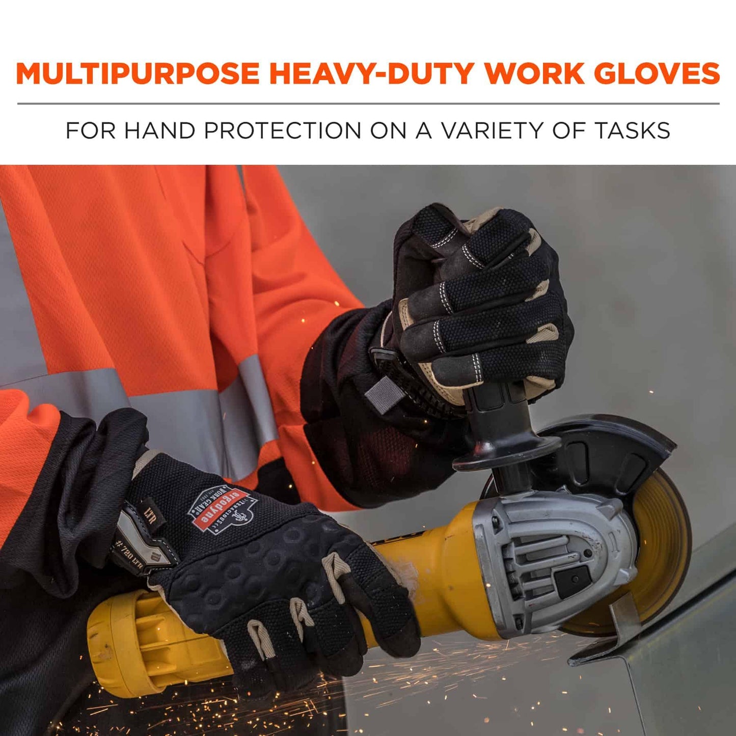 Black Performance Gloves - Ergodyne - Heavy-Duty Leather