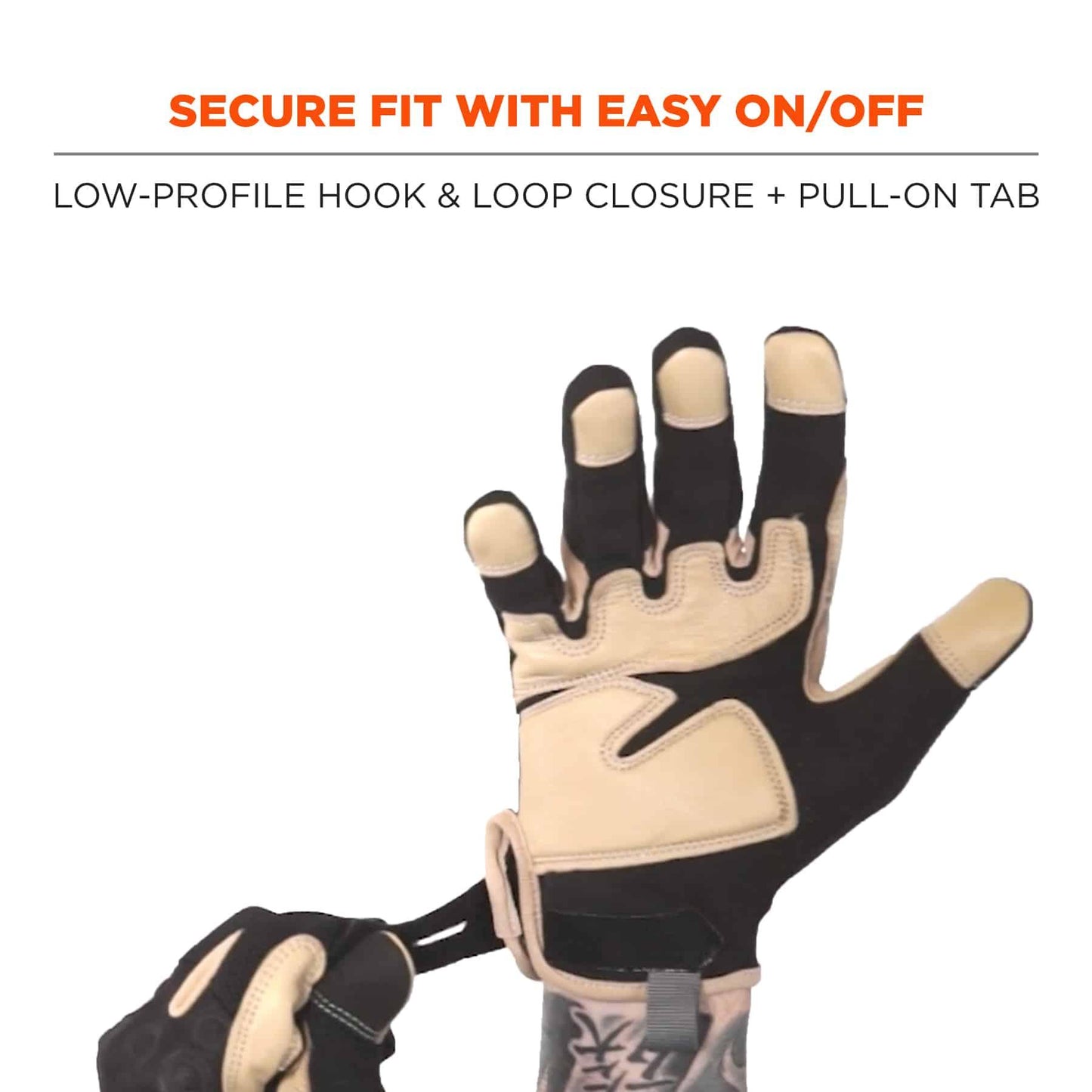 Black Performance Gloves - Ergodyne - Heavy-Duty Leather