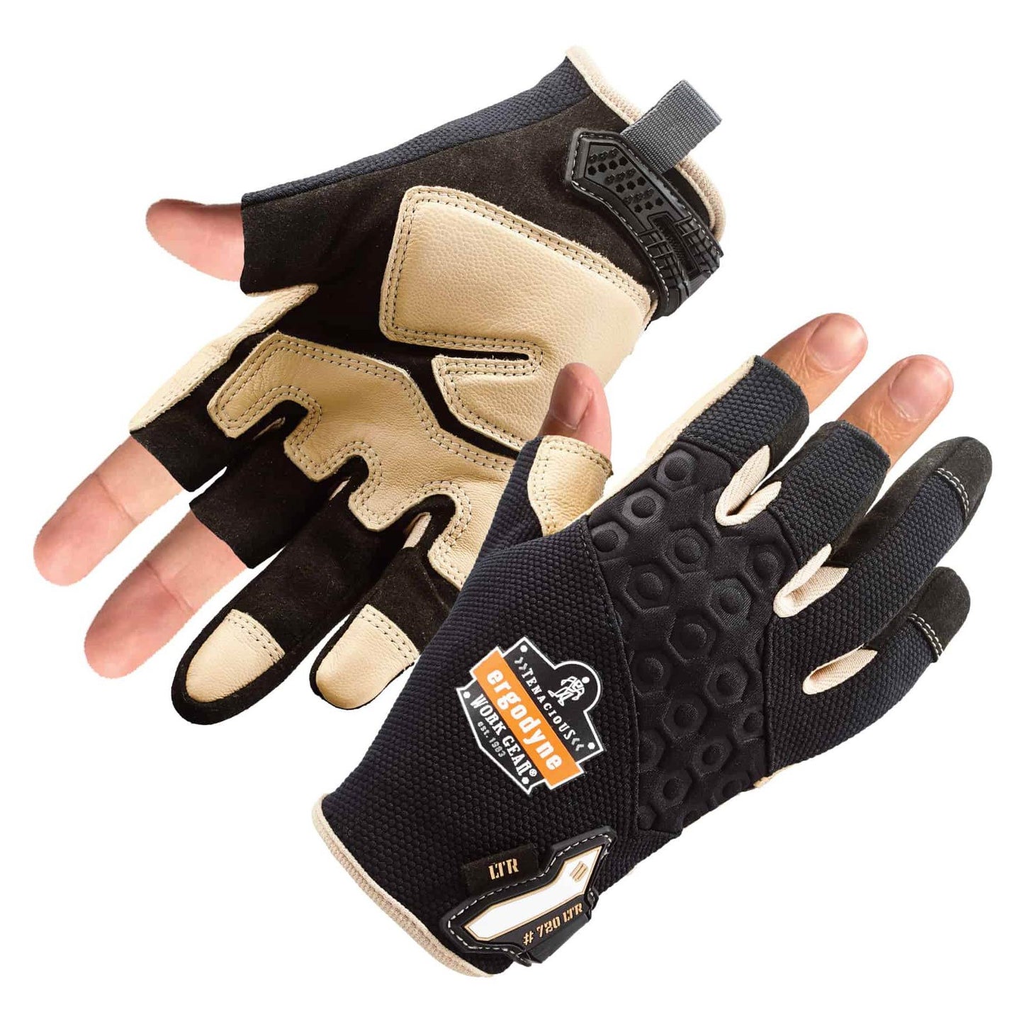 Black Performance Gloves - Ergodyne - Heavy-Duty Leather