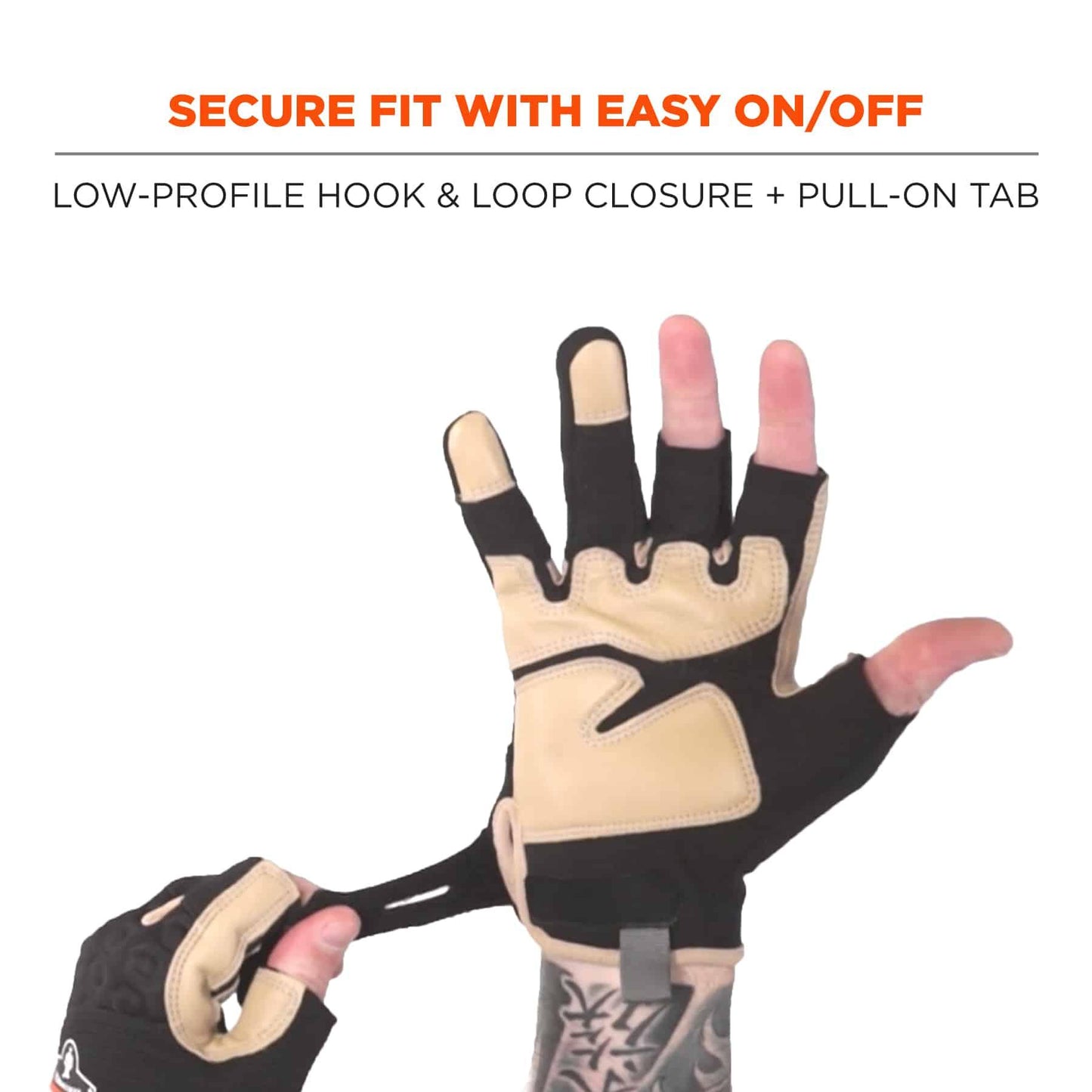 Black Performance Gloves - Ergodyne - Heavy-Duty Leather